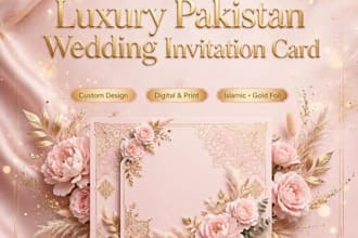 design luxury pakistan wedding invitation card