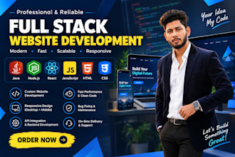develop a full stack website using java, react, node js and javascript