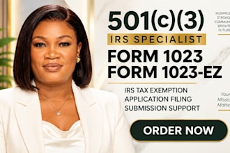 prepare your 501c3 application and file form 1023 or 1023 ez for irs tax exempt