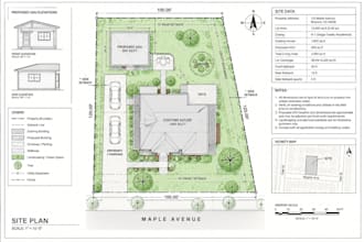 create a professional site plan, plot plan and residential planning drawing