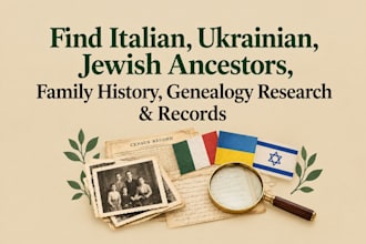 find italian, ukraine, jewish ancestors family history genealogy research record