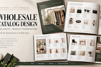 design wholesale catalog line sheet and product presentation for suppliers