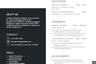 create a professional CV resume and modern resume design