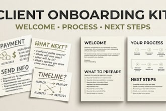 create a canva client onboarding kit for coaches and service businesses in canva