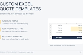 build a custom excel quotation template with automatic calculations
