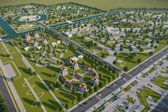 design zoo amusement park, funfair masterplan,illustrate map,theme resort render
