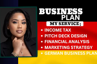 provide german tax, business plans and high authority backlinks