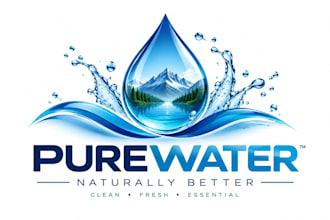 design a professional , aqua, ocean, or natural water,  water logo
