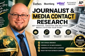 build verified journalist contact lists for PR, press release and media outreach