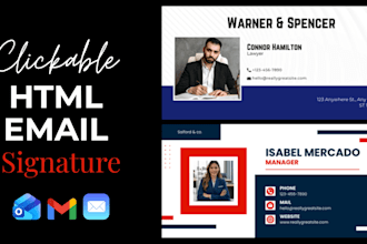 create clickable HTML email signature for outlook, gmail and apple mail