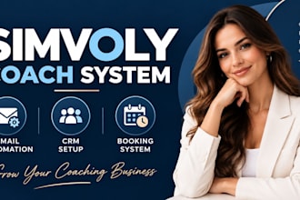 simvoly course site email automation appointment  system CRM for coaches