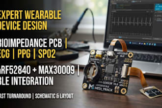 design bioimpedance pcb max30009 nrf52840 ecg ppg spo2 ble wearable device
