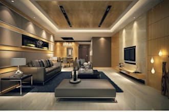 do photorealistic interior design and realistic 3d rendering with vray