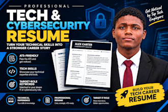 write an ats tech or cybersecurity resume for IT jobs
