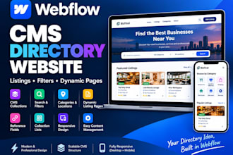 build a webflow cms directory website with listings, filters and dynamic pages