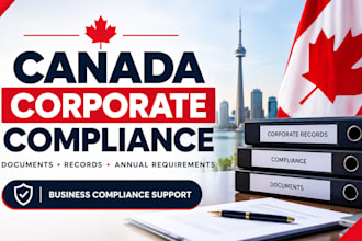 prepare canada corporate compliance documents, records and annual requirements