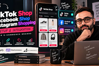 setup tiktok shop, facebook shop, instagram shopping for shopify and ecommerce