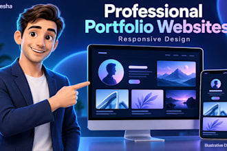 create a professional responsive portfolio website