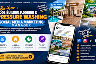 be your pool builder, flooring and pressure wash social media marketing manager