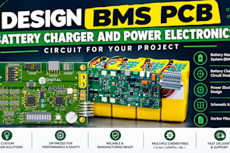 design bms pcb, battery charger and power electronics circuit for your project