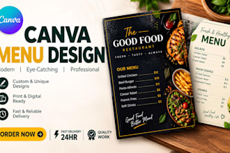design food menu restaurant menu cafe menu digital menu board and canva menu