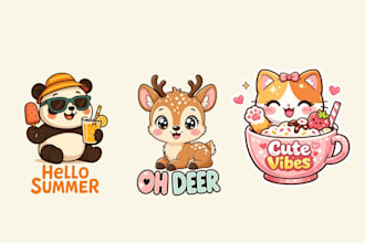 design a cute kawaii cartoon mascot logo
