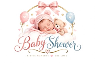 design a professional, baby, newborn, or party  baby shower logo