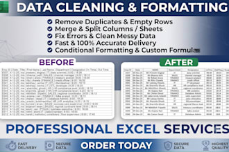 clean, merge, split, and automate excel spreadsheet
