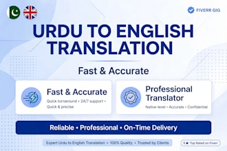 urdu to english translation and typing work assignment