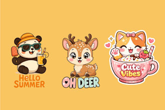 design a cute kawaii vtuber logo or twitch streamer