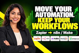 migrate zapier to n8n make hubspot gohighlevel CRM ai automation workflow