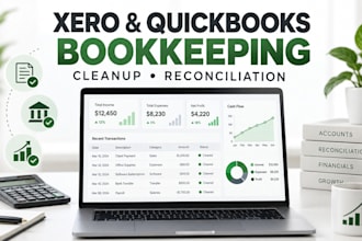 do bookkeeping cleanup and bank reconciliation in xero and quickbooks