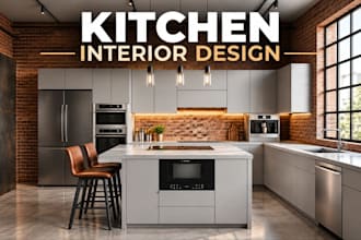 create kitchen interior design, cabinetry, renovation planning and 3d rendering