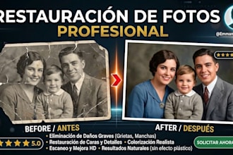 restore, fix damaged photos and colorize old black and white pictures