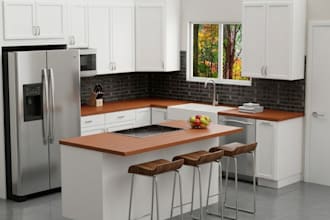 render 3d ikea kitchen layout and custom cabinetry interior design