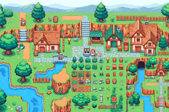 create pixel art tileset top down rpg maker tilemap 8bit 16bit retro game assets