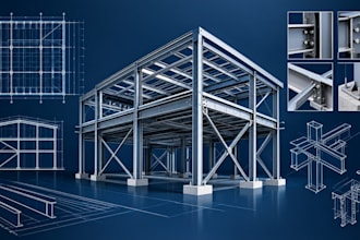 create steel framing shop drawings, 3d steel structure design and cad detailing