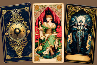 illustrate card game dark art tarot card uno card oracle card deck with tuck box