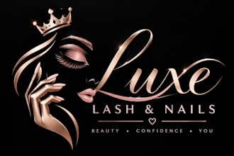 design a professional, beauty, salon, or lash nails and eyelash logo