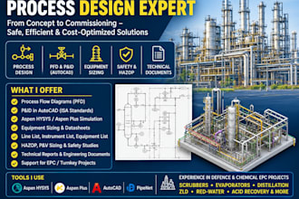 develop pid pfd and process dossier for your chemical plant