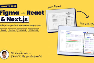 convert figma to react, nextjs or html responsive website
