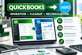 migrate quickbooks to xero, bookkeeping cleanup, data conversion, reconciliation