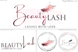 make luxury fashion eye lash or hair nail with  modern business logo design