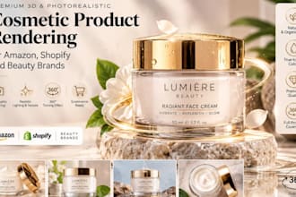 do photorealistic cosmetic product rendering for amazon shopify and beauty brand