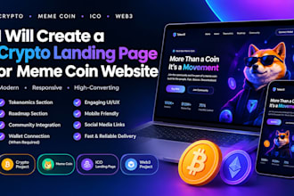 build a crypto website, meme coin website, ico landing page