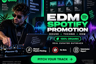 promote your edm house or techno music on spotify playlists