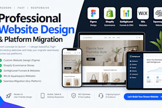 figma website design shopify ecommerce gohighlevel wix squarespace migration
