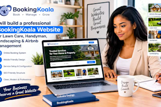 build airbnb management lawn care handyman landscaping bookingkoala website