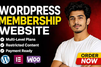 create a professional wordpress membership website with elementor pro