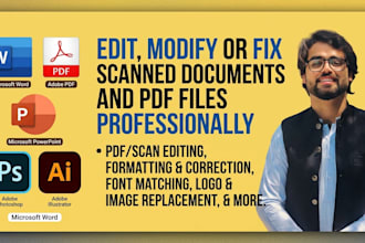 edit modify or fix scanned documents and PDF files professionally